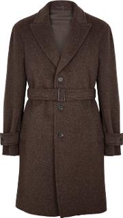 Dark Brown Alpaca And Wool Blend Coat