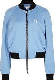 Blue And Navy Jersey Bomber Jacket