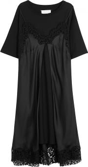 Black Cotton And Silk Slip Dress Size 8