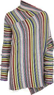 Striped Asymmetric Merino Wool Jumper