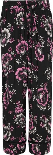 Black Printed Pyjama Style Trousers