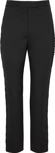 Black Appliqued Tapered Trousers