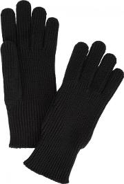 Black Ribbed Wool Gloves