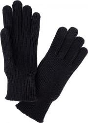 Navy Ribbed Wool Gloves