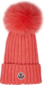Pink Pompom Wool Beanie