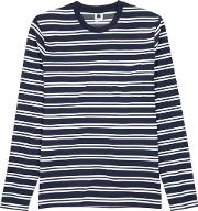 Ned Navy Striped Cotton Top