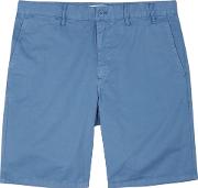 Aros Blue Cotton Chino Shorts