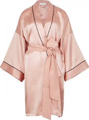 Mimi Blush Silk Satin Robe Size One Size