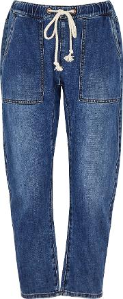 Shabbies Drawstring Cropped Jeans
