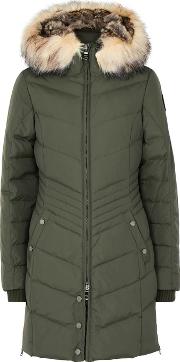 Chelsea Faux Fur Trimmed Quilted Shell Coat