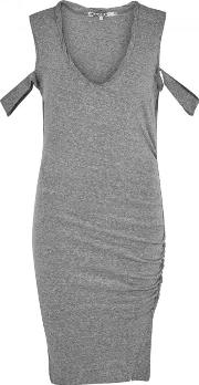 Grey Open Shoulder Jersey Dress Size S
