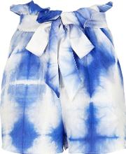 Horice Blue Tie Dye Silk Shorts