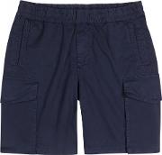 Navy Cotton Cargo Shorts 
