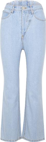 Blue Corset Back Bootcut Jeans