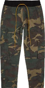 Rifle Camouflage Print Twill Cargo Trousers