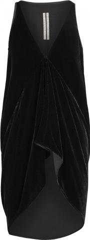 Black Draped Velvet Tunic Size 6