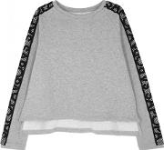 City Lace Trimmed Cotton Sweatshirt Size M