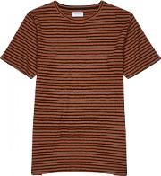 Brandon Striped Cotton T Shirt Size M
