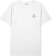 White Logo Cotton T Shirt