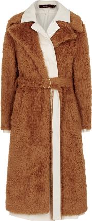 Devin Brown Shearling Trench Coat