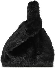 Furrissima Black Fur Top Handle Bag