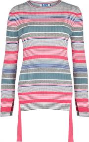 Striped Stretch Knit Top Size M