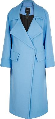 Blanket Blue Wool Blend Coat