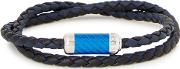 Montecarlo Navy Leather Wrap Bracelet