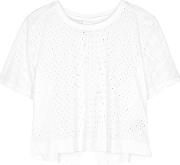 Lara White Cropped Jersey T Shirt