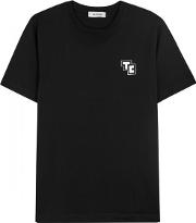 Acid Black Printed Cotton T Shirt Size M