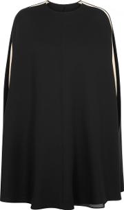 Black Silk Cady Cape Dress Size 10