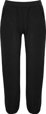 Black Velvet Trimmed Jersey Sweatpants