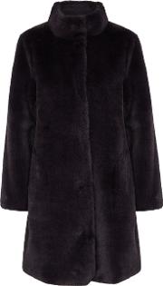 Mina Plum Reversible Faux Fur Coat