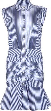Striped Blue Cotton Shirt Dress Size 4