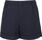 Navy Linen Blend Shorts Size 8