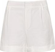 White Linen Blend Shorts Size 6