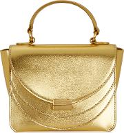 Luna Mini Gold Leather Cross Body Bag