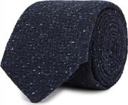 Navy Flecked Wool Blend Tie