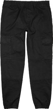 Black Cotton Twill Trousers Size L