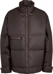 Dark Brown Coated Cotton Coat Size L