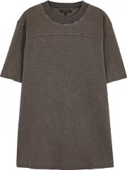 Faded Black Slubbed Jersey T Shirt Size M