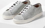 Ayda Crackle Leather Trainers 