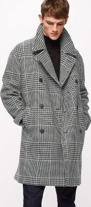 Fox Brothers Glen Check Double Breasted Coat 