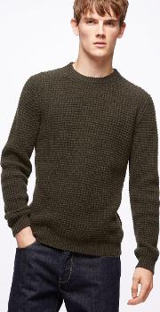 Made In Italy Cashmere Waffle Stitch Jumper 