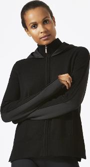 Technical Knitted Zip Neck Hoodie 