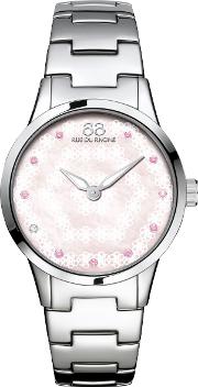 87wa153203 Women's Rive Pink Sapphire And Diamond Filigree Dial Bracelet Strap Watch