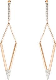 9ct Gold Diamond Triangular Drop Earrings