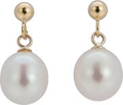 9ct Gold Freshwater Pearl Pear Shaped Drop Earrings
