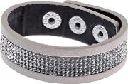 Adele Marie Leather And Diamante Snap Bracelet 