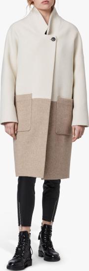 Rylee Oversized Colour Block Wool Coat